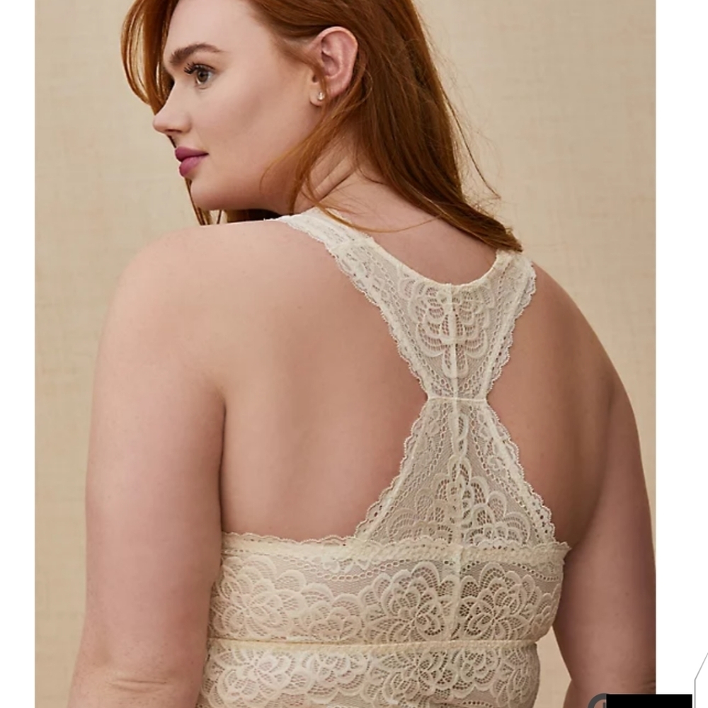 🆕 2X IVORY LACE RACERBACK BRALETTE - Picture 2 of 6